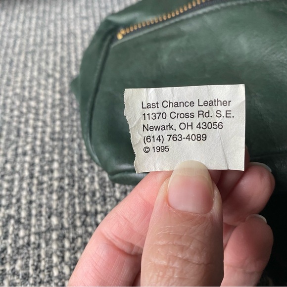 Vintage Green Leather Sling Bag - Picture 10 of 15